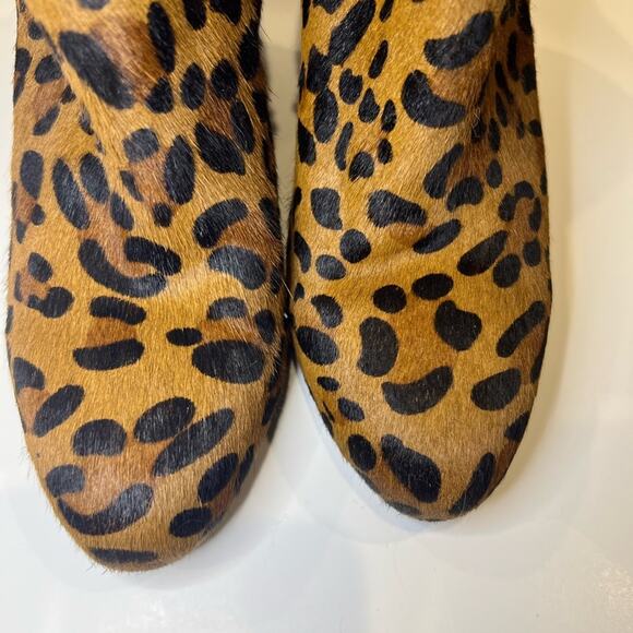 Topshop Women's Leopard Pony Hide Booties Size 7.5 - Picture 2 of 6